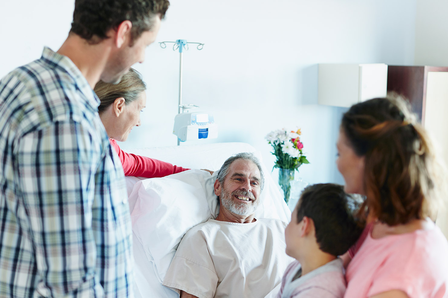 Family gathered around patient