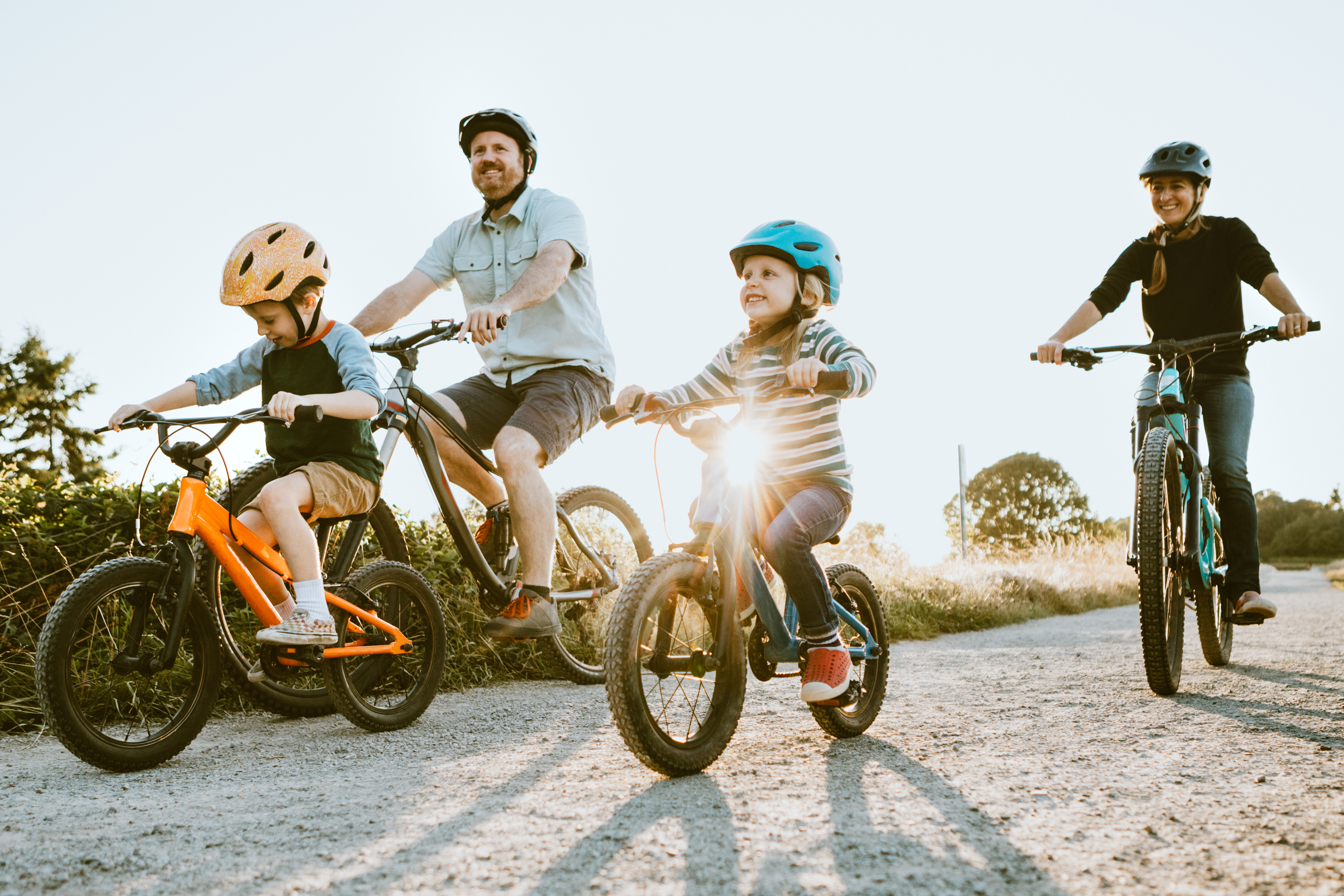 family-riding-bikes
